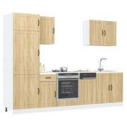 Keukenkastenset 7-delig bewerkt hout sonoma eiken