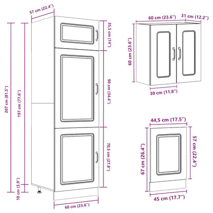8-delige Keukenkastenset Kalmar bewerkt hout wit