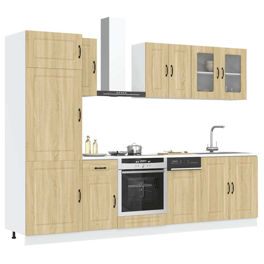 8-delige Keukenkastenset Kalmar bewerkt hout sonoma eikenkleur
