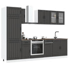 Keukenkastenset Kalmar 8-delig bewerkt hout zwart