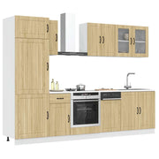 Keukenkastenset 8-delig bewerkt hout sonoma eiken