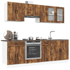 8-piece Kitchen Cabinet Set Kalmar Treated Wood Smoked Oak