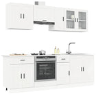 8-Piece Kitchen Cabinet Set Kalmar engineered wood glossy white