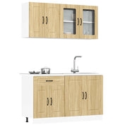 Keukenkastenset Kalmar 4-delig bewerkt hout sonoma eiken