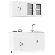 Keukenkastenset 4-delig bewerkt hout wit