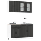 Keukenkastenset 4-delig Kalmar bewerkt hout zwart