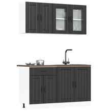 4-delige Keukenkastenset Kalmar bewerkt hout zwart