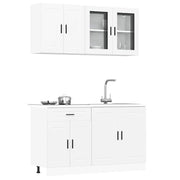 Keukenkastenset 4-delig bewerkt hout wit