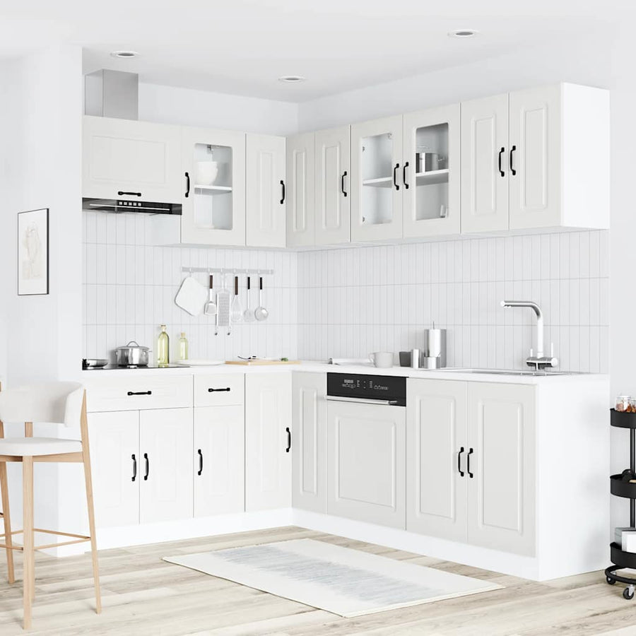 11-delige Keukenkastenset Kalmar bewerkt hout wit