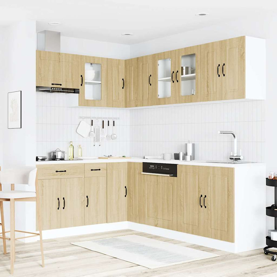 11-delige Keukenkastenset Kalmar bewerkt hout sonoma eikenkleur
