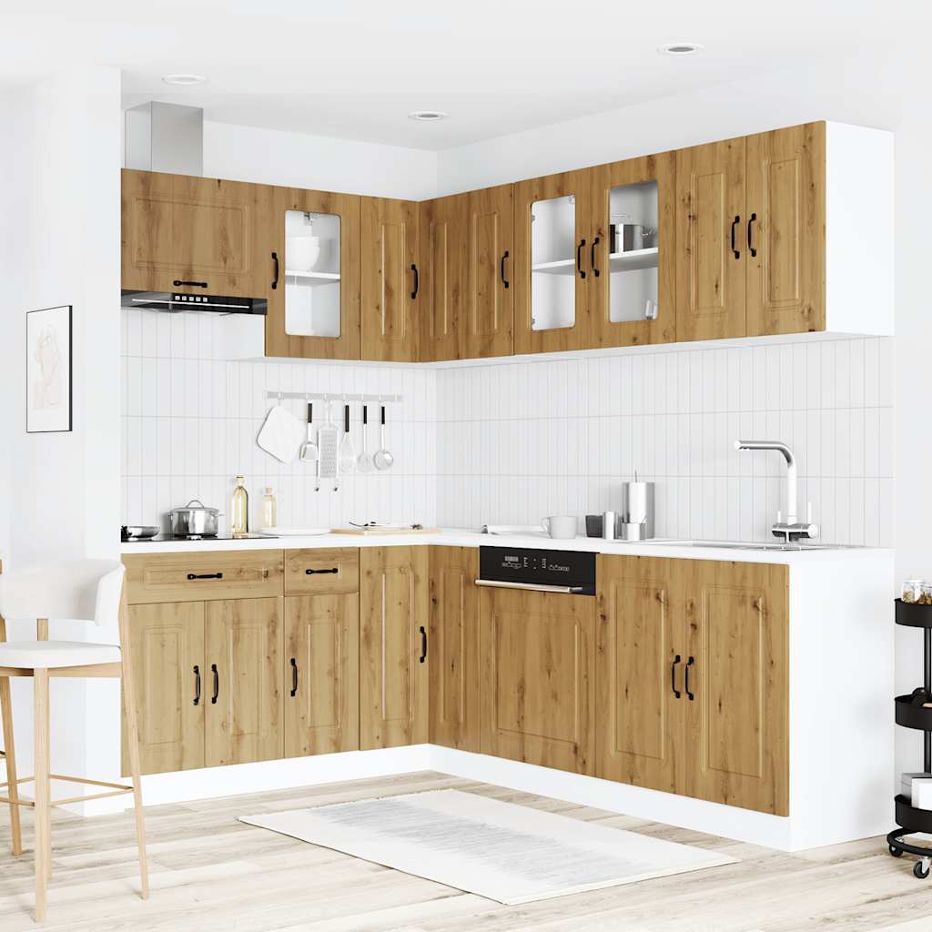 11-delige Keukenkastenset Kalmar bewerkt hout artisanaal eiken