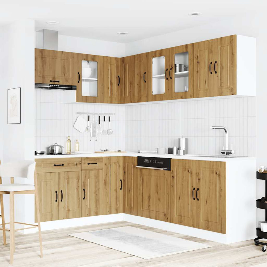 11-delige Keukenkastenset Kalmar bewerkt hout artisanaal eiken