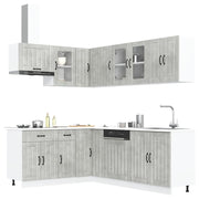 11-Piece Kitchen Cabinet Set Lucca Engineered Wood Concrete Grey