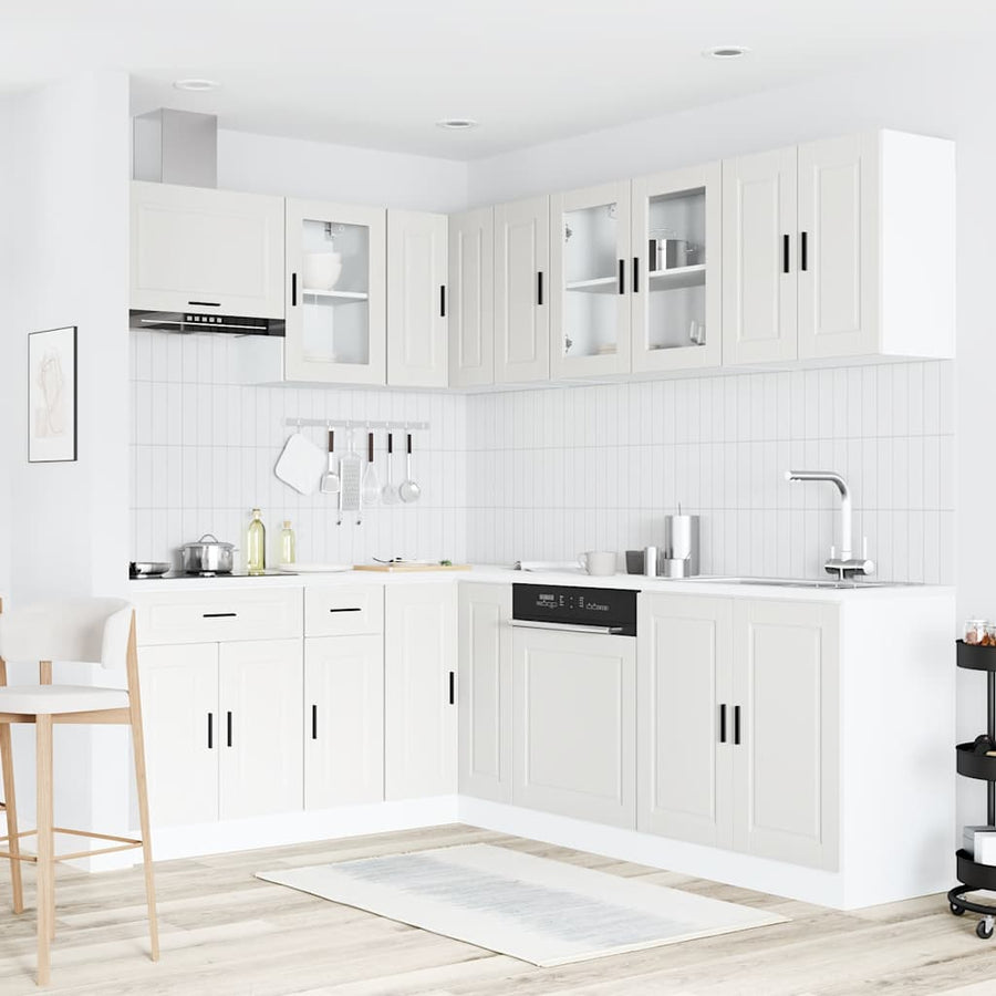 11-delige Keukenkastenset Porto bewerkt hout wit