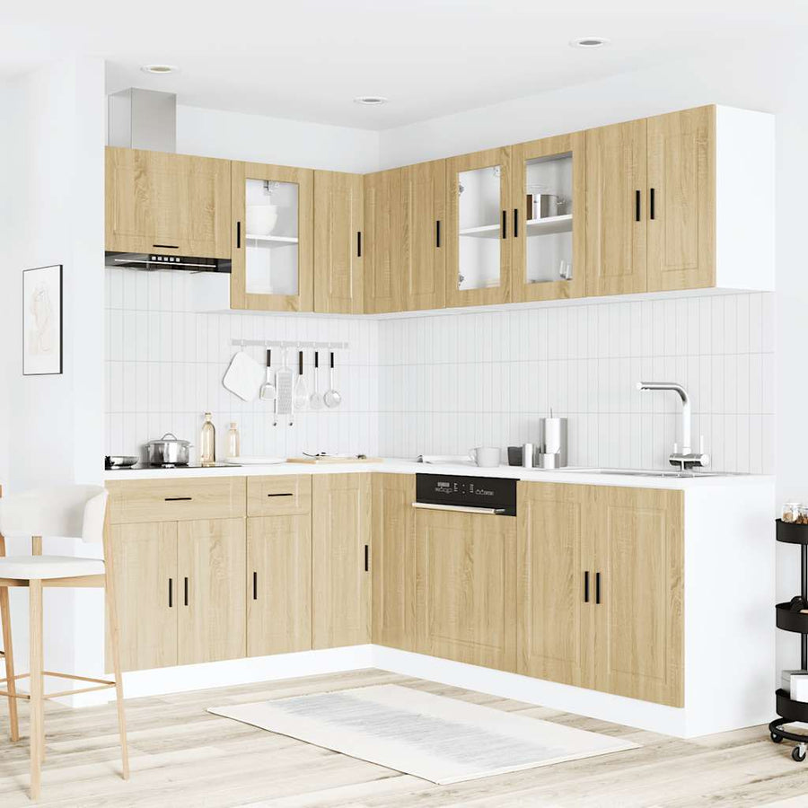 11-delige Keukenkastenset Porto bewerkt hout sonoma eikenkleur