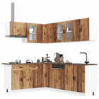 Keukenkastenset 11-delig bewerkt hout oud houtkleurig