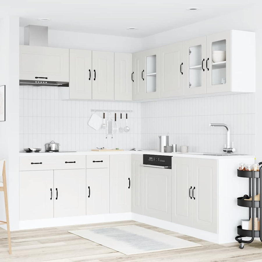 11-delige Keukenkastenset Kalmar bewerkt hout wit