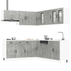 Keukenkastenset 11-delig Kalmar bewerkt hout betongrijs