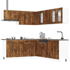 11-piece Kalmar Kitchen Cabinet Set distressed smoked oak