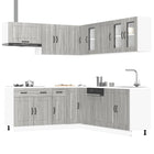 Keukenkastenset 11-delig bewerkt hout grijs sonoma eiken