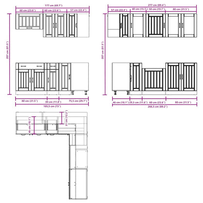 11-delige Keukenkastenset Lucca bewerkt hout wit