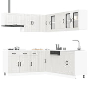 11-Piece Kitchen Cabinet Set Lucca Engineered Wood Glossy White