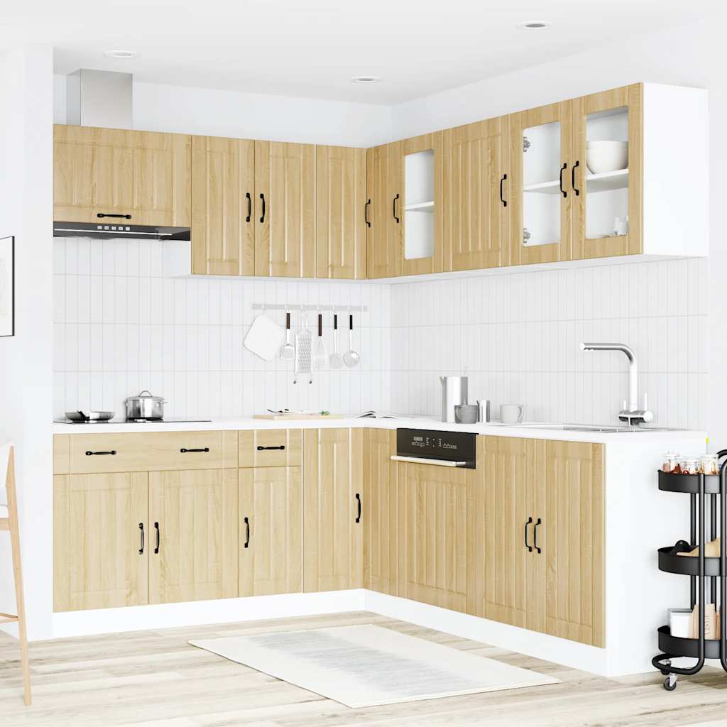 11-delige Keukenkastenset Lucca bewerkt hout sonoma eikenkleur