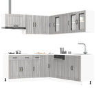 Keukenkastenset 11-delig bewerkt hout grijs sonoma eiken