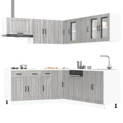 11-piece Kitchen Cabinet Set Lucca Engineered Wood Grey Sonoma Oak