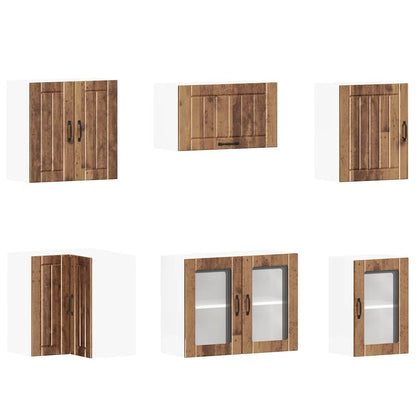 11-delige Keukenkastenset Lucca bewerkt hout oud houtkleurig