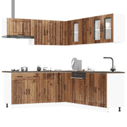11-piece Lucca Kitchen Cabinet Set, Engineered Wood, Old Wood Look