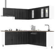 Keukenkastenset 11-delig bewerkt hout zwart
