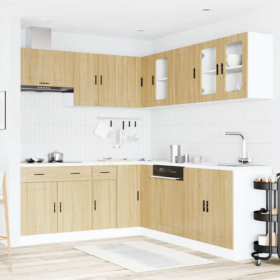 11-delige Keukenkastenset Porto bewerkt hout sonoma eikenkleur