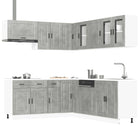Keukenkastenset 11-delig bewerkt hout betongrijs