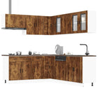11-piece Porto Kitchen Cabinet Set engineered wood smoked oak