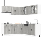 Keukenkastenset 11-delig bewerkt hout grijs eiken sonoma