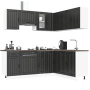 Keukenkastenset 11-delig bewerkt hout zwart