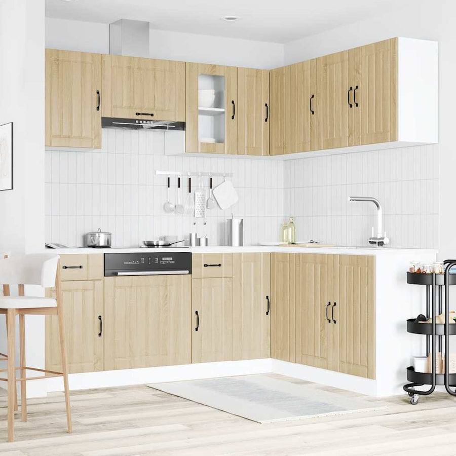 11-delige Keukenkastenset Kalmar bewerkt hout sonoma eikenkleur