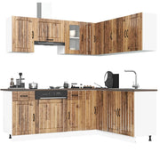 Keukenkastenset 11-delig bewerkt hout oud houtkleur
