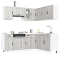 11-delige Keukenkastenset Lucca bewerkt hout grijs sonoma eiken