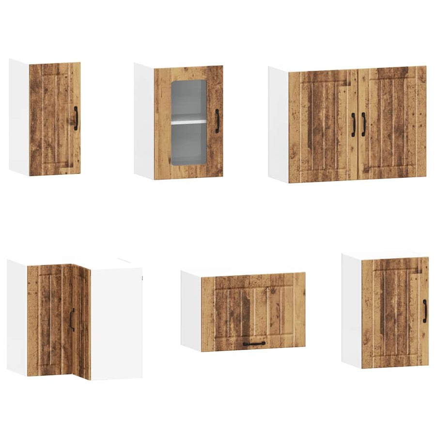 11-delige Keukenkastenset Lucca bewerkt hout oud houtkleurig