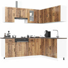 Keukenkastenset 11-delig bewerkt hout oud houtkleurig
