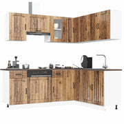 11-piece Lucca Kitchen Cabinet Set, Engineered Wood, Old Wood Look
