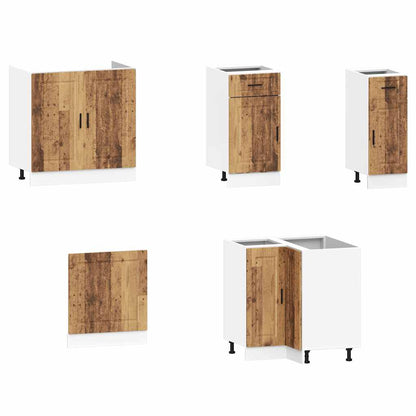 11-delige Keukenkastenset Porto bewerkt hout oud houtkleurig