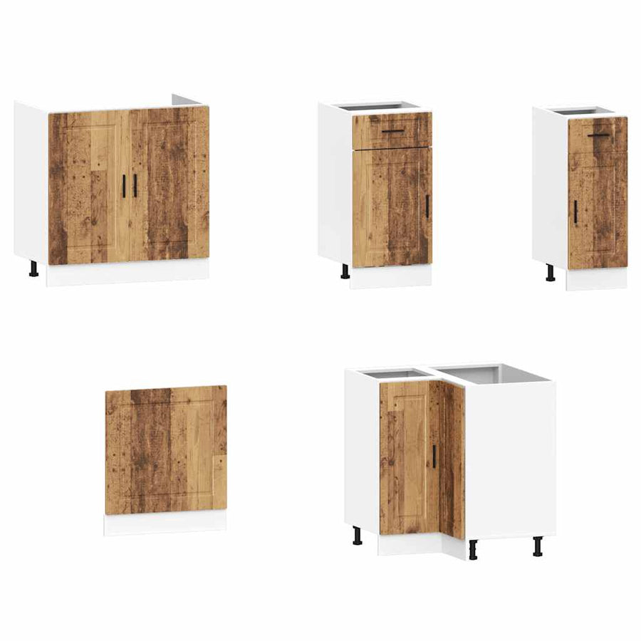 11-delige Keukenkastenset Porto bewerkt hout oud houtkleurig
