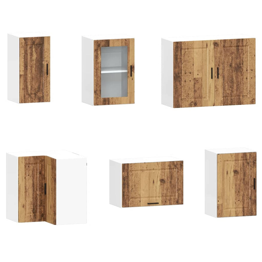 11-delige Keukenkastenset Porto bewerkt hout oud houtkleurig