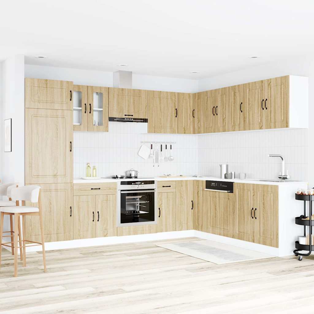 14-delige Keukenkastenset Kalmar bewerkt hout sonoma eikenkleur
