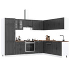 14-piece Lucca Kitchen Cabinet Set, Engineered Wood, Black