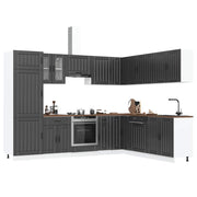 14-piece Lucca Kitchen Cabinet Set, Engineered Wood, Black
