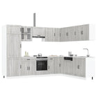 14-Piece Kitchen Cabinet Set Lucca Engineered Wood Grey Sonoma Oak